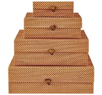 Set 4 cutii de depozitare - Bamboo Orange