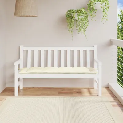vidaXL Pernă bancă de grădină, alb crem, 150x50x7 cm, textil oxford