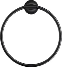 Inel prosop Duravit Stack T 0099474600, montare pe perete, 210 mm, metal, Negru mat