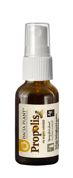 Spray extract de propolis cu argint coloidal, 20ml, Dacia Plant