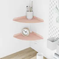 vidaXL Raft Suspendat pentru Colț 2 buc. Roz 24 x 24 x 2 cm