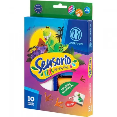 Argilă auto-întăritoare Astra - Sensorio Kids, Dinosaurs, 10 culori