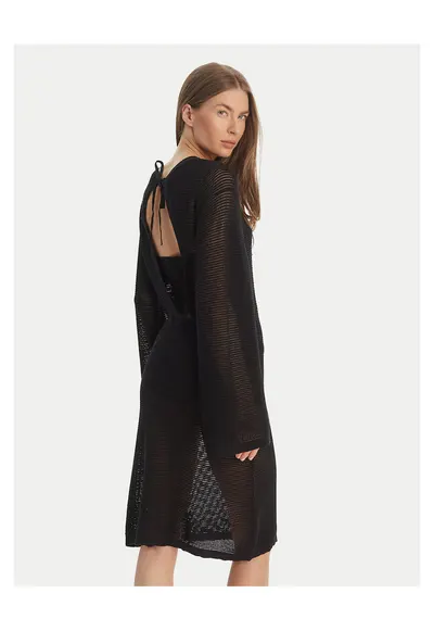 Rochie de plaja - bumbac - neagra