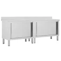 vidaXL Mese lucru uși glisante 2 buc 240x50x(95-97) cm oțel inoxidabil