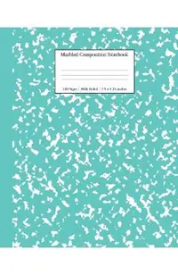 Marbled Composition Notebook: Turquoise Marble Wide Ruled Paper Subject Book