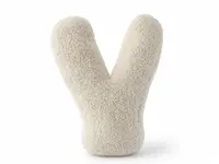 Perna decorativa litera Y MeowBaby Bearly Plus Teddy cream 40 x 38 cm