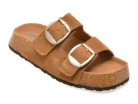 Papuci GRYXX maro, 5219, din piele intoarsa
