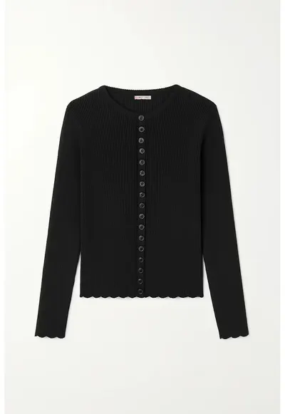 Cardigan - tricotat - negru - 100% poliester - cu nasturi