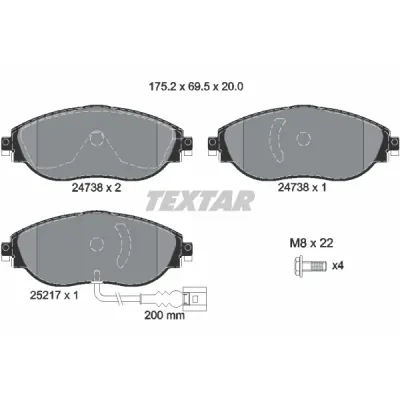 Set placute frana, frana disc TEXTAR 2473801