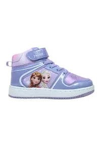 Pantofi sport medii cu aspect stralucitor si Frozen - Violet deschis/Albastru prafuit