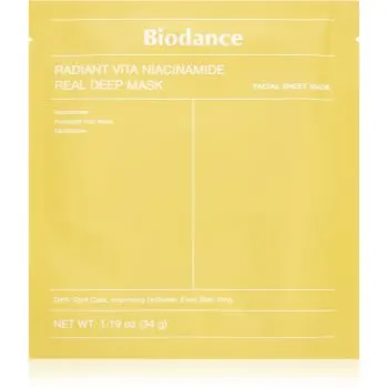 Biodance Radiant Vita Niacinamide Real Deep Mask masca pentru albirea tenului pentru uniformizarea nuantei tenului