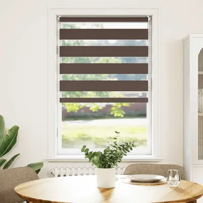 vidaXL Jaluzea Zebră 50,9x100 cm Lățime material 46,7 cm, culoare cafea