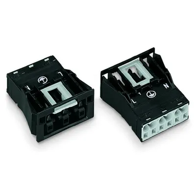 Snap-in socket; 3-pole; Cod. R; 4,00 mm²; orange