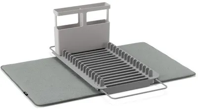 Uscător de vase cu suport pentru tacâmuri Umbra - UDry, 33 x 50,8 cm, gri