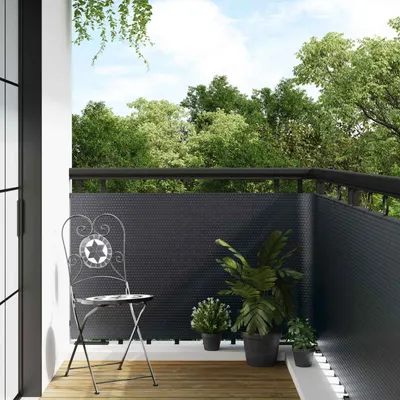 vidaXL Ecran de balcon Gri închis 300 x 80 cm poliratan