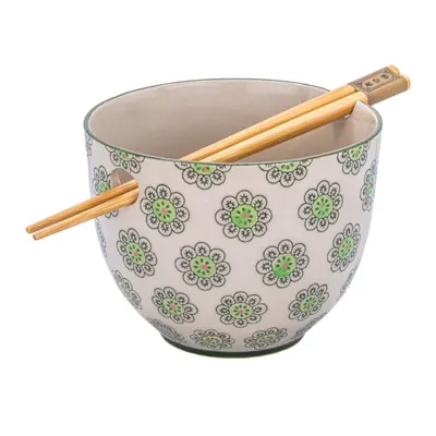 Bol mic verde-gri din gresie 450 ml Geometric – Sass & Belle