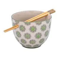 Bol mic verde-gri din gresie 450 ml Geometric – Sass & Belle