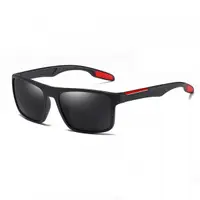 Ochelari De Soare Barbati Techsuit TR90 (MM101), Polarizati, Protectie UV, Negri Mat Rosii
