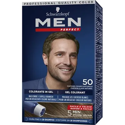 Gel colorare păr, Testanera, Men Perfect, fără amoniac, șaten deschis natural