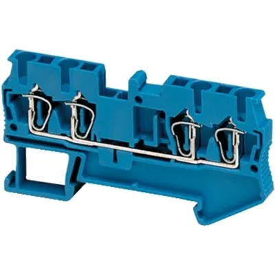 Bloc terminal cu surub, 4 pct, 2.5 MM², albastru