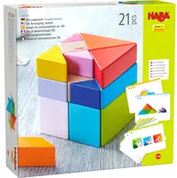 Cuburi din lemn Haba - Tangram, 21 piese