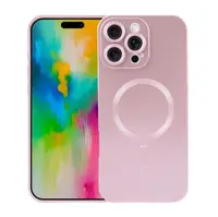 Husa Soft Guard pentru iPhone 16 Pro, Magsafe, Ultra Subtire, Silicon mat, Roz Engros