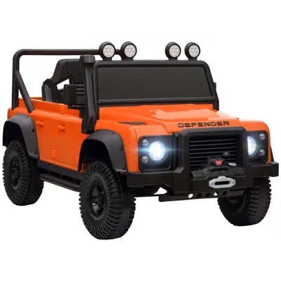 AIYAPLAY Vehicul electric pentru copii, 12V cu baterie, telecomandă, funcție muzicală, semnal acustic, LED-uri, Portocaliu | Aosom Romania