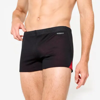 Boxeri de Baie Înot Boxer Frânare 900 Drag Suit Negru-Roșu Bărbați