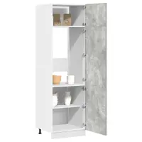 Gossi dulap frigider, gri beton, 60 x 57 x 207 cm, lemn prelucrat