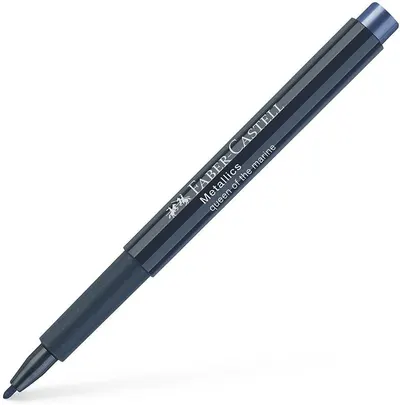 Marker Faber-Castell Metallics - Albastru metalic, vârf rotund