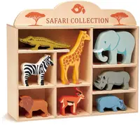Set de figurine din lemn Tender Leaf Toys - Animale sălbatice în stand