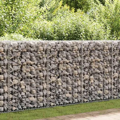 vidaXL Perete gabion cu capace, 600 x 30 x 150 cm, oțel galvanizat
