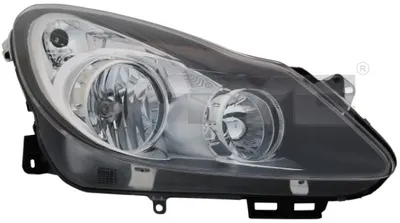 Far stanga (H1 H7, reglaj electric, fundal negru) OPEL CORSA D