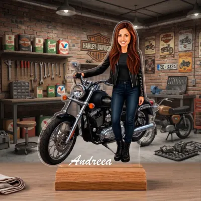 Caricatura Motociclista - Statueta Personalizata tip Trofeu