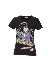 Tricou cu aplicatii cu strasuri - Negru