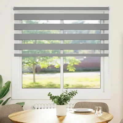 vidaXL Jaluzea Zebră 140,9x175 cm Lățime material 136,7 cm gri