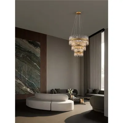 Lampa suspendata CROWN Alama aurie Metal Crystal Clear (114 pcs) LED G9 42x5 Wat 100-240 Volt IP20 Fara bec