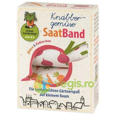 Banda cu Seminte pentru Semanat Morcovi si Ridichi Ecologica/Bio 2buc x 6m