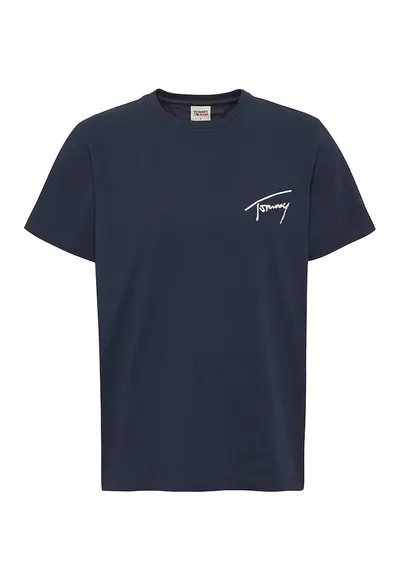 Tricou relaxed fit cu logo brodat pe piept - Bleumarin