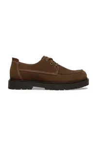 Birkenstock pantofi pentru bărbați din piele întoarsă Highwood Moc Lace Low
