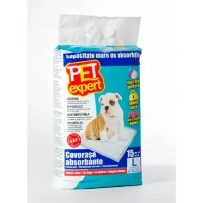 Pet Expert Covor Absorbant L Benzi Adezive 60X60cm/15 Buc
