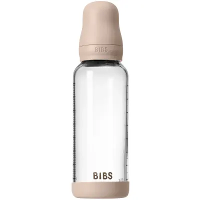 BIBS Baby Glass Bottle Silicone biberon anticolici cu suzetă din silicon Blush 1 buc