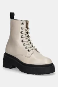 Tommy Jeans bocanci de piele TJW CHUNKY SHINY LEATHER BOOT