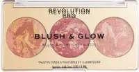 Revolution Pro Paletă trio de fard de obraz și iluminator Blush &amp; Glow Cranberry, 3 buc