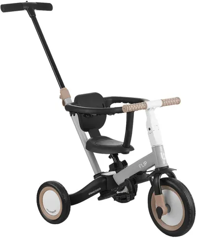 Tricicletă pentru copii 4 în 1 KikkaBoo - Flip, gri