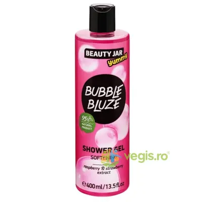 Gel de Dus pentru Piele Catifelata cu Extract de Zmeura si Capsuni Bubble Bluze 400ml