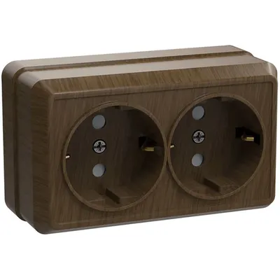 RS22-3-OD Dubla priza cu impamantare ing contact 16A OKTAVA (oak)