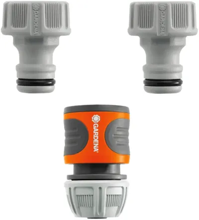 Conector furtun Gardena - Premium, Racord rapid furtun cu două accesorii, 1/2''-5/8''