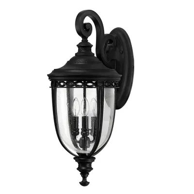 Aplica English Bridle 3 Light Large Wall Lantern – Black