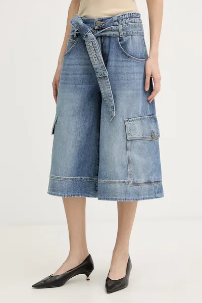 Pinko pantaloni scuți cargo pentru femei, din denim